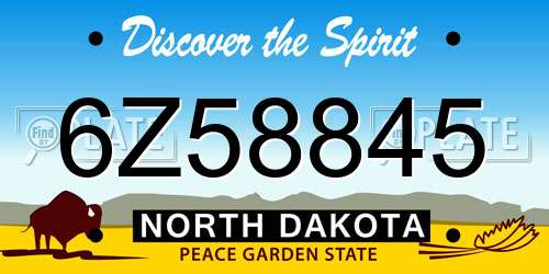 6Z58845 North Dakota License Plate