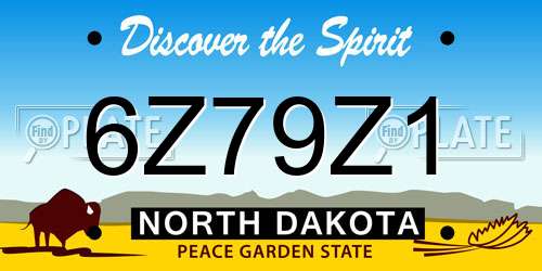 6Z79Z1 North Dakota License Plate