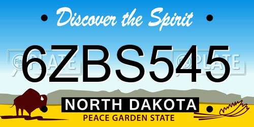 6ZBS545 North Dakota License Plate