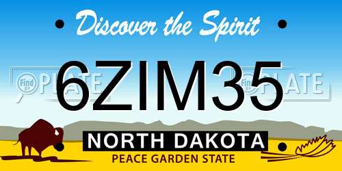 6ZIM35 North Dakota License Plate