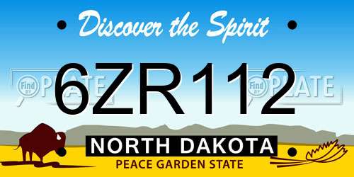 6ZR112 North Dakota License Plate