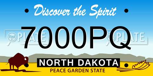7000PQ North Dakota License Plate