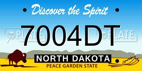 7004DT North Dakota License Plate