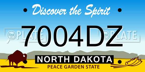 7004DZ North Dakota License Plate