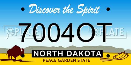 7004OT North Dakota License Plate