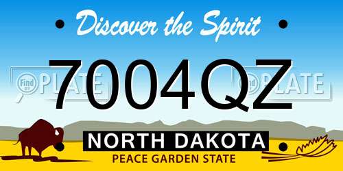 7004QZ North Dakota License Plate