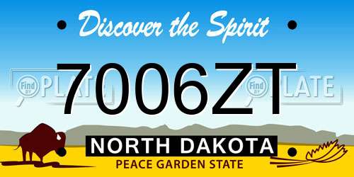 7006ZT North Dakota License Plate