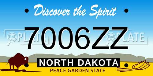 7006ZZ North Dakota License Plate