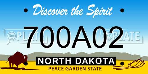 700A02 North Dakota License Plate