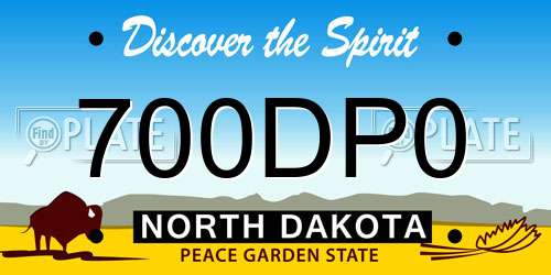 700DP0 North Dakota License Plate