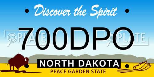 700DPO North Dakota License Plate