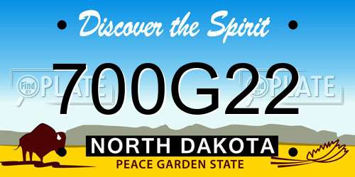700G22 North Dakota License Plate