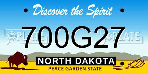 700G27 North Dakota License Plate