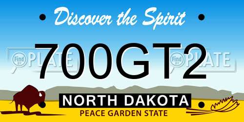 700GT2 North Dakota License Plate