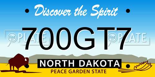 700GT7 North Dakota License Plate