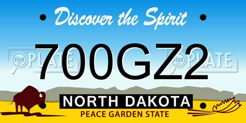 700GZ2 North Dakota License Plate