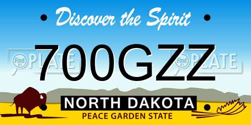 700GZZ North Dakota License Plate
