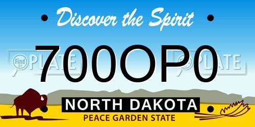 700OP0 North Dakota License Plate