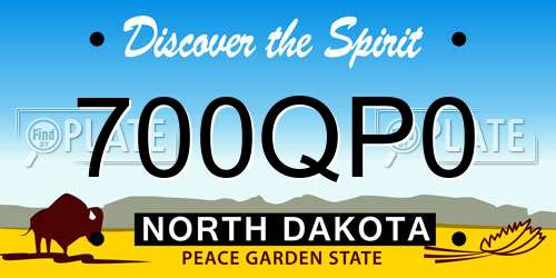 700QP0 North Dakota License Plate