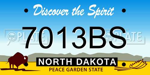 7013BS North Dakota License Plate