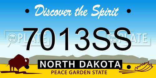 7013SS North Dakota License Plate