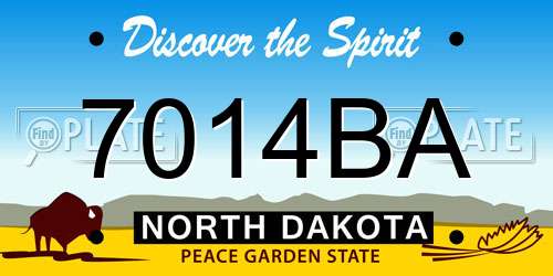 7014BA North Dakota License Plate