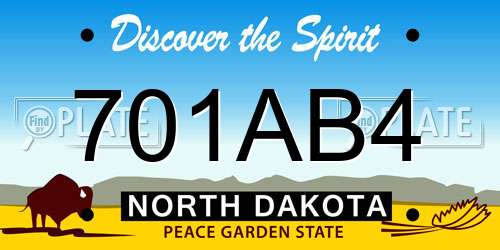 701AB4 North Dakota License Plate