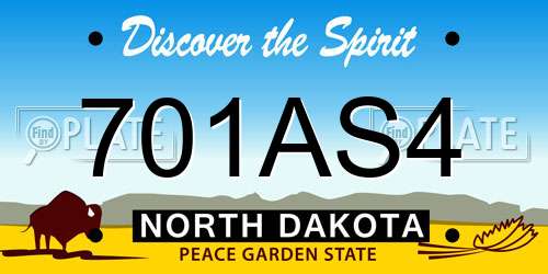 701AS4 North Dakota License Plate
