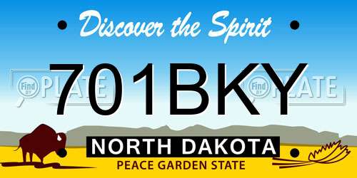 701BKY North Dakota License Plate