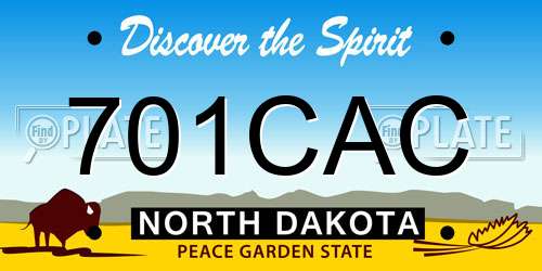 701CAC North Dakota License Plate