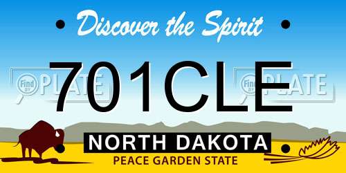 701CLE North Dakota License Plate