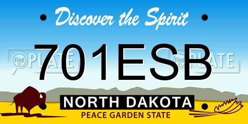 701ESB North Dakota License Plate