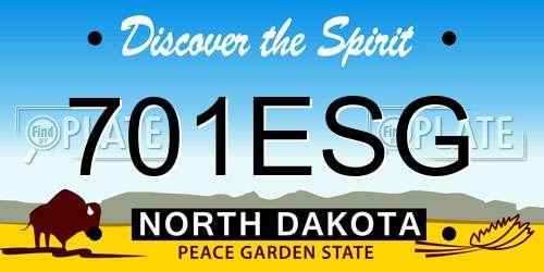 701ESG North Dakota License Plate