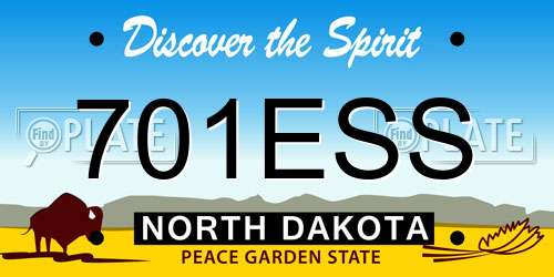 701ESS North Dakota License Plate