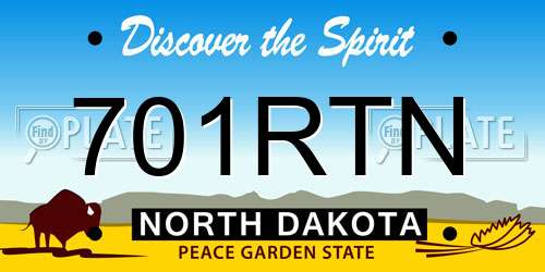 701RTN North Dakota License Plate