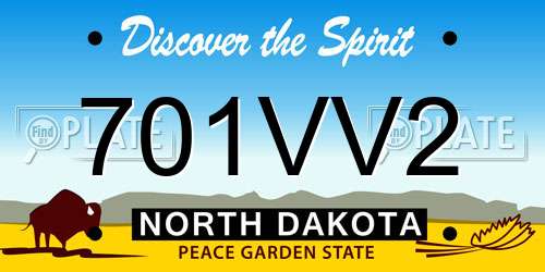 701VV2 North Dakota License Plate