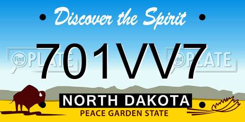 701VV7 North Dakota License Plate