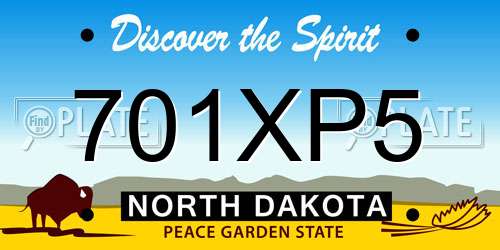 701XP5 North Dakota License Plate