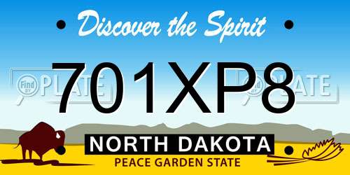 701XP8 North Dakota License Plate