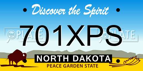 701XPS North Dakota License Plate