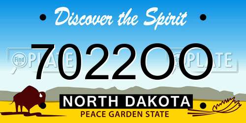 7022OO North Dakota License Plate