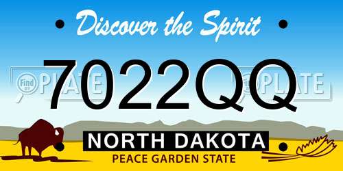 7022QQ North Dakota License Plate