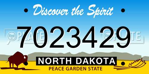 7023429 North Dakota License Plate