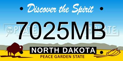 7025MB North Dakota License Plate