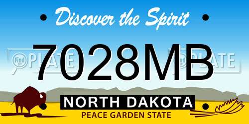 7028MB North Dakota License Plate