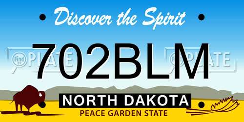 702BLM North Dakota License Plate