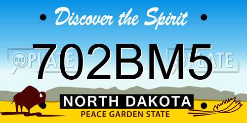 702BM5 North Dakota License Plate
