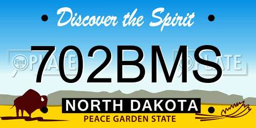 702BMS North Dakota License Plate