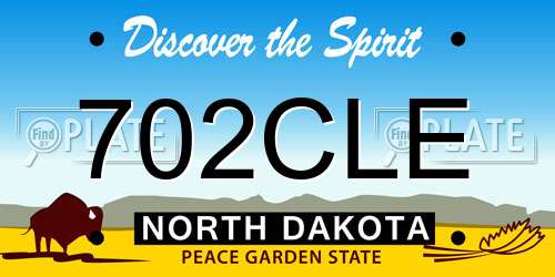 702CLE North Dakota License Plate