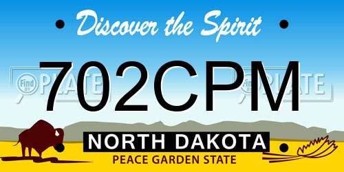 702CPM North Dakota License Plate